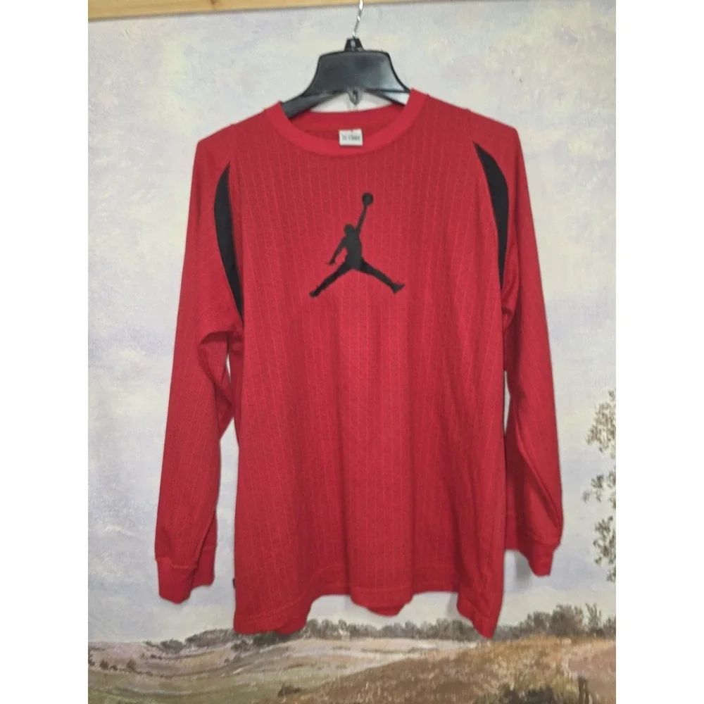 Jordan Shirts | Vintage Jordan Red Long Sleeve | Color: Black/Red | Size XL